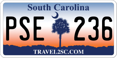SC license plate PSE236