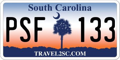 SC license plate PSF133
