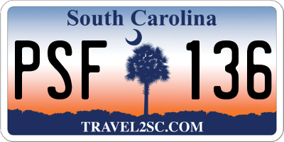 SC license plate PSF136