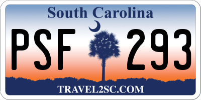 SC license plate PSF293