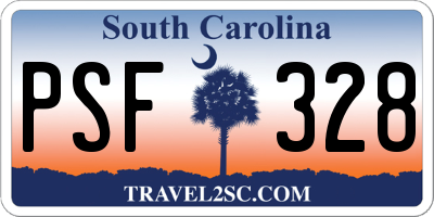 SC license plate PSF328