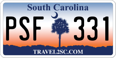 SC license plate PSF331