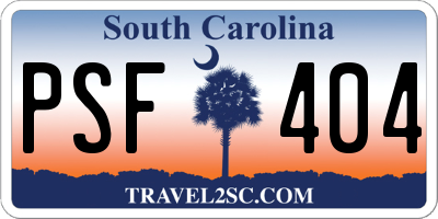 SC license plate PSF404