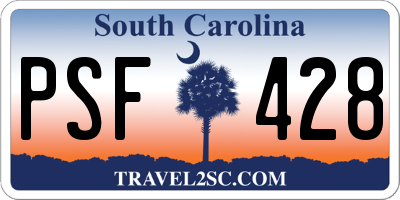 SC license plate PSF428