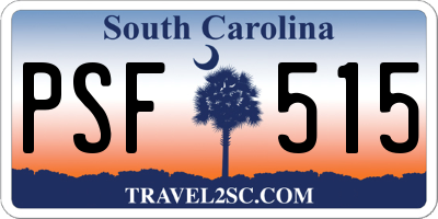 SC license plate PSF515