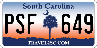 SC license plate PSF649