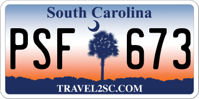 SC license plate PSF673