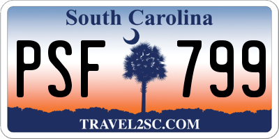 SC license plate PSF799