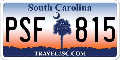 SC license plate PSF815