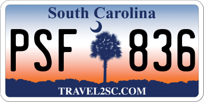 SC license plate PSF836