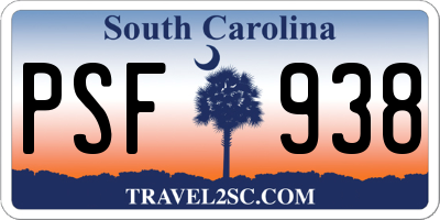 SC license plate PSF938