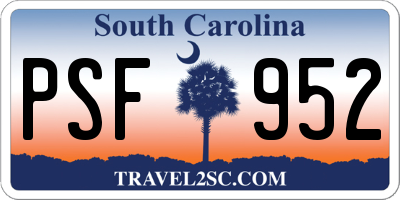 SC license plate PSF952