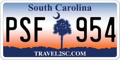 SC license plate PSF954