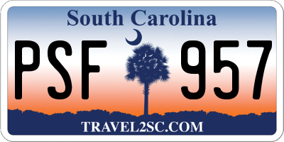 SC license plate PSF957