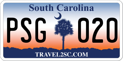 SC license plate PSG020