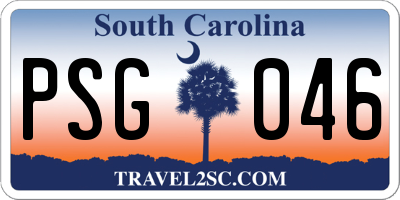 SC license plate PSG046