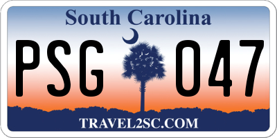 SC license plate PSG047