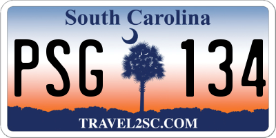 SC license plate PSG134