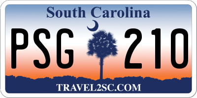 SC license plate PSG210