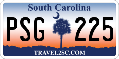 SC license plate PSG225