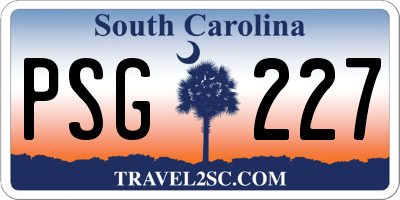 SC license plate PSG227