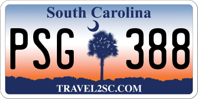 SC license plate PSG388