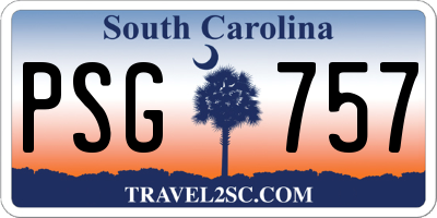 SC license plate PSG757
