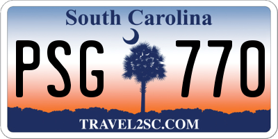 SC license plate PSG770