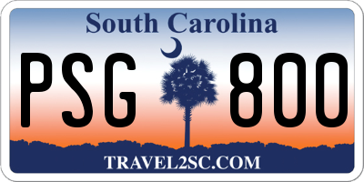 SC license plate PSG800