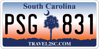SC license plate PSG831