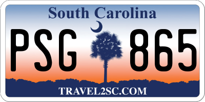 SC license plate PSG865