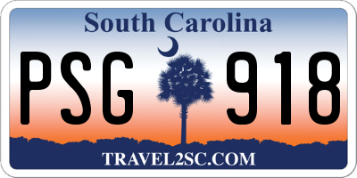 SC license plate PSG918