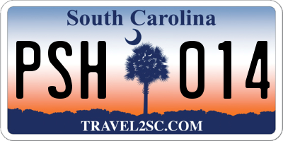 SC license plate PSH014