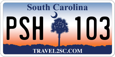 SC license plate PSH103