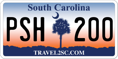 SC license plate PSH200
