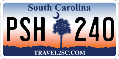 SC license plate PSH240