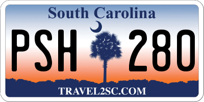 SC license plate PSH280
