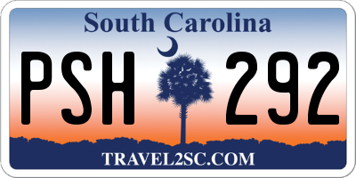SC license plate PSH292