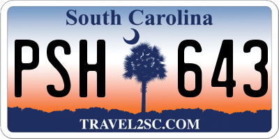 SC license plate PSH643
