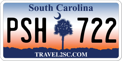 SC license plate PSH722