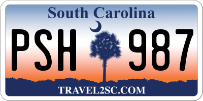 SC license plate PSH987
