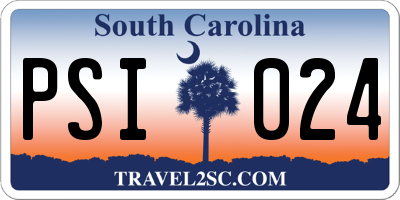 SC license plate PSI024