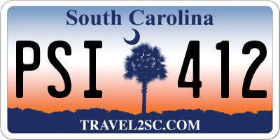 SC license plate PSI412