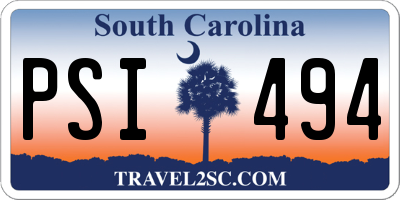 SC license plate PSI494