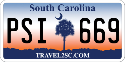 SC license plate PSI669