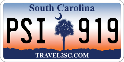 SC license plate PSI919