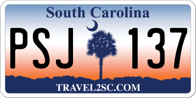 SC license plate PSJ137