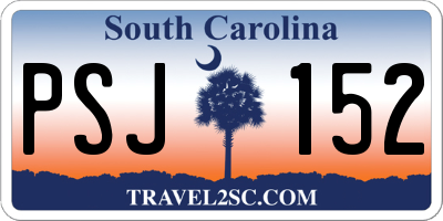 SC license plate PSJ152