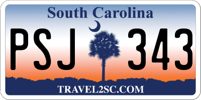 SC license plate PSJ343