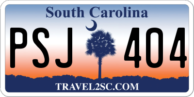 SC license plate PSJ404